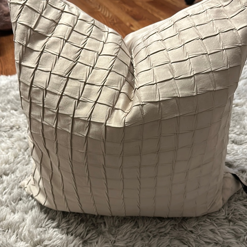 Newport throw pillow 🥂 Champaign/taupe color with duck down insert 20” X 20”